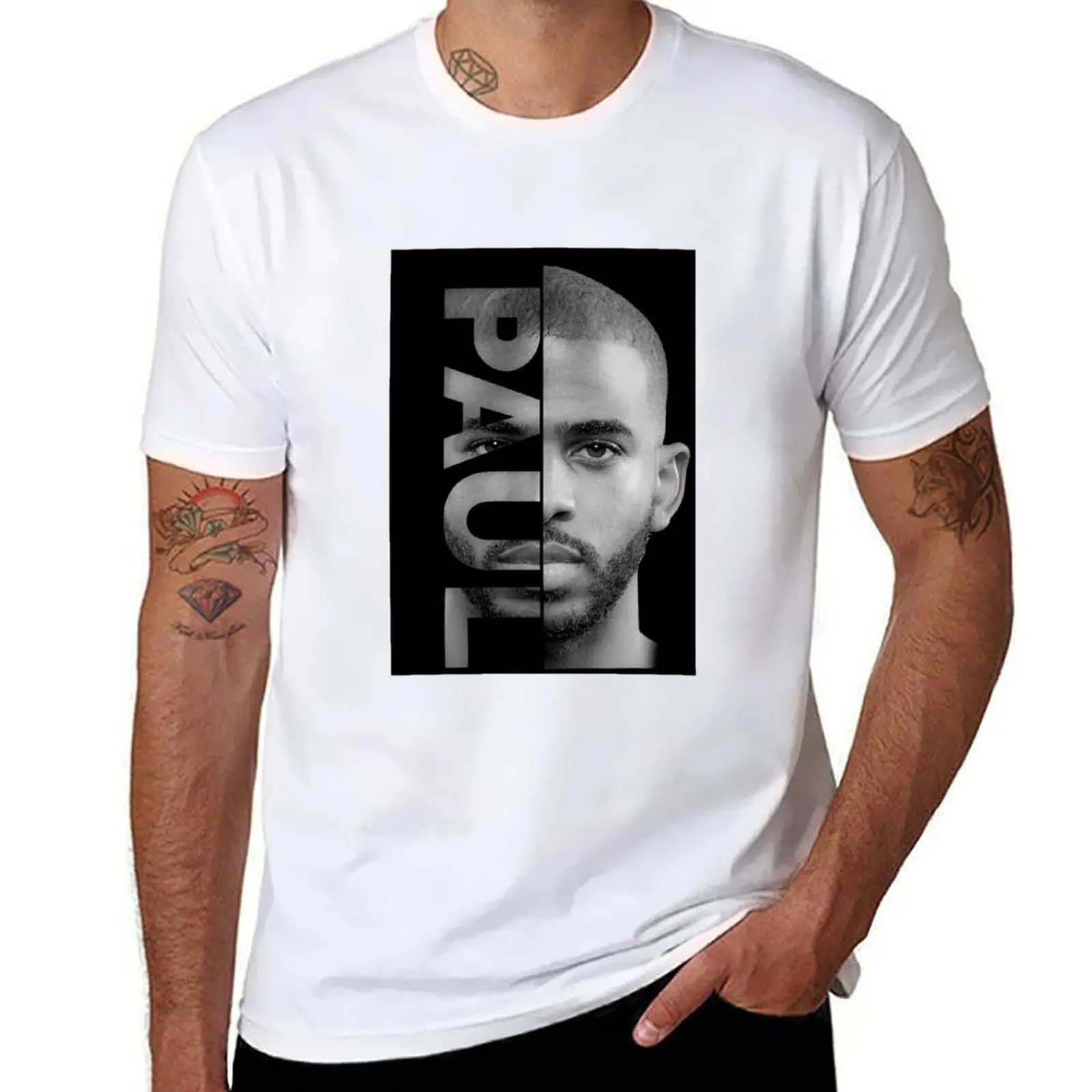 Chris Paul - Black/White T-Shirt man t shirts graphic t shirt men 100% cotton luxury brand T-Shirt