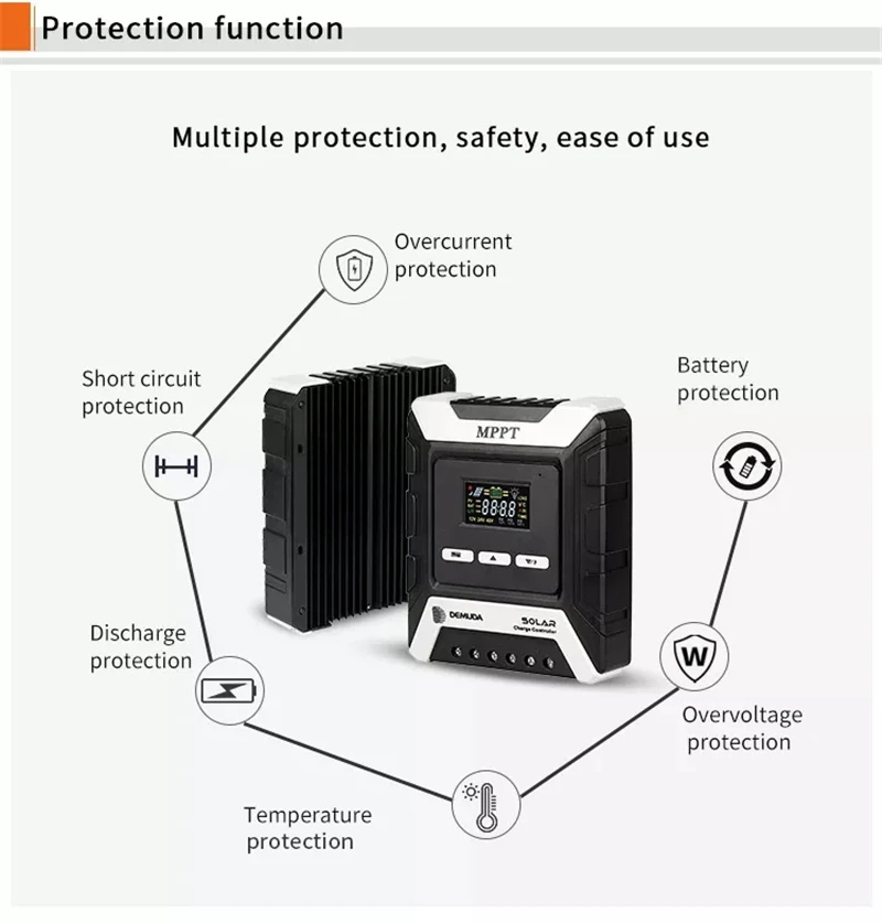 Imagem -06 - Solar Bateria Controlador de Carga pv Regulador Mppt para Lifepo4 Lithium Gel Bateria 12v 24v 48v 10a 20a 30a 40a 50a 60a 80a