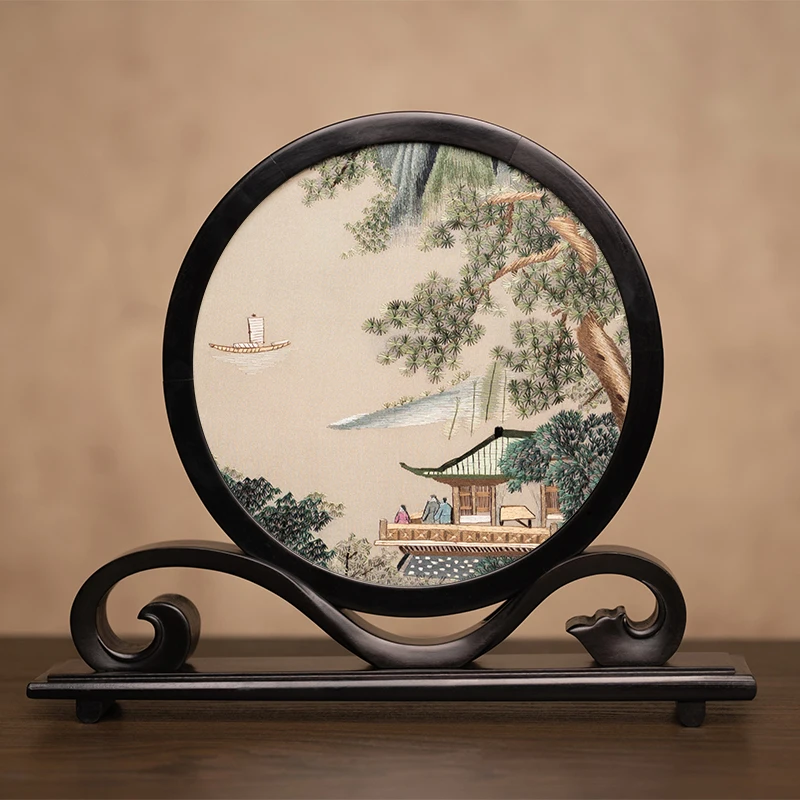 

Ornament Chinese style living room decoration embroidery table special commemorative gift business souvenir