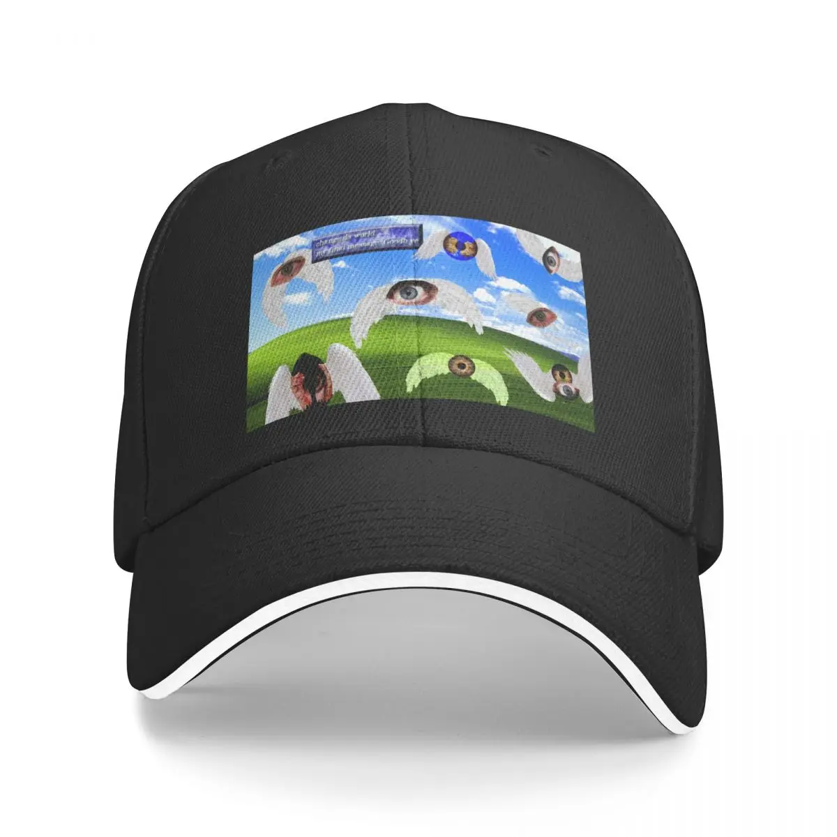 

Dreamcore/Weirdcore eyes with wings Baseball Cap fishing hat Vintage Girl Men's