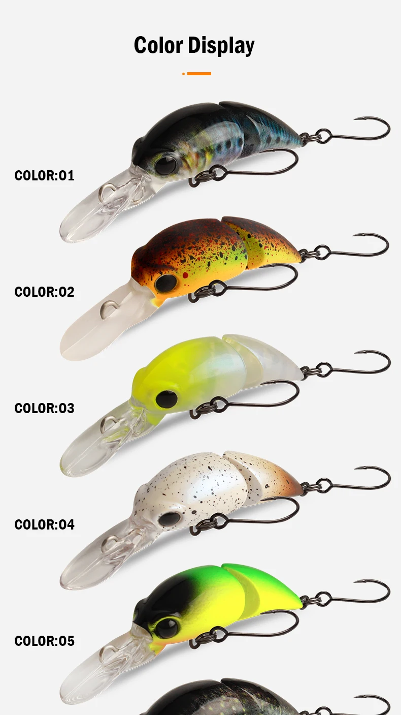 LEYDUN 35mm 2,6g Micro Angelköder Zwei Abschnitte Schwimmende Minnow Flach Tauchen Crankbait Angeln Künstliche Swimbaits Köder – Detail 8