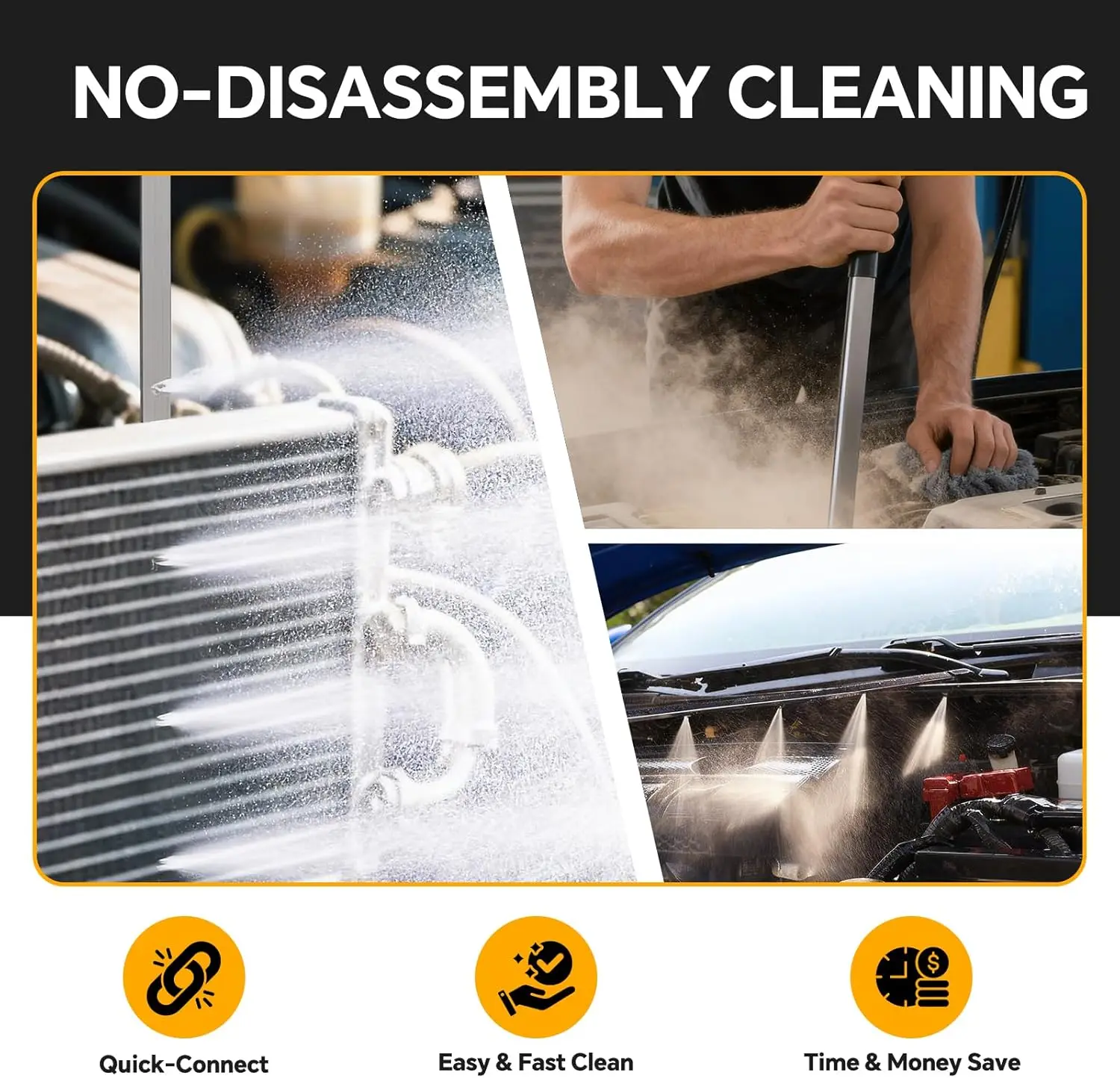 ترقية عصا غسالة الضغط المبرد 47 بوصة، 4500 رطل لكل بوصة مربعة، 7 فوهات، فرشاة، منظف دافق محمول للشاحنة والسيارة #5