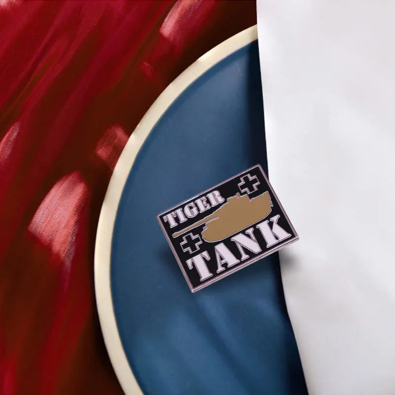 الملك النمر تانك التلبيب دبوس ، الألمانية المدرعة القتال مركبة ، شارة بروش ، مجوهرات ريترو #4