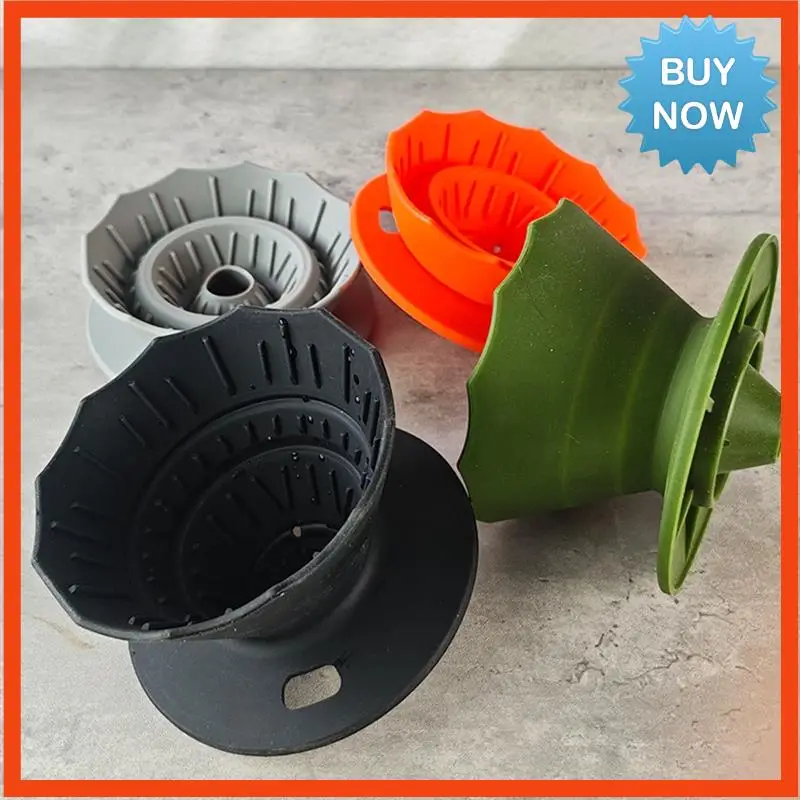 BISM 접이식 커피 찌꺼기 위에 부어 여행 캠핑 사무실을위한 실리콘 캠핑 커피 필터 Hom 커피 액세서리 오렌지