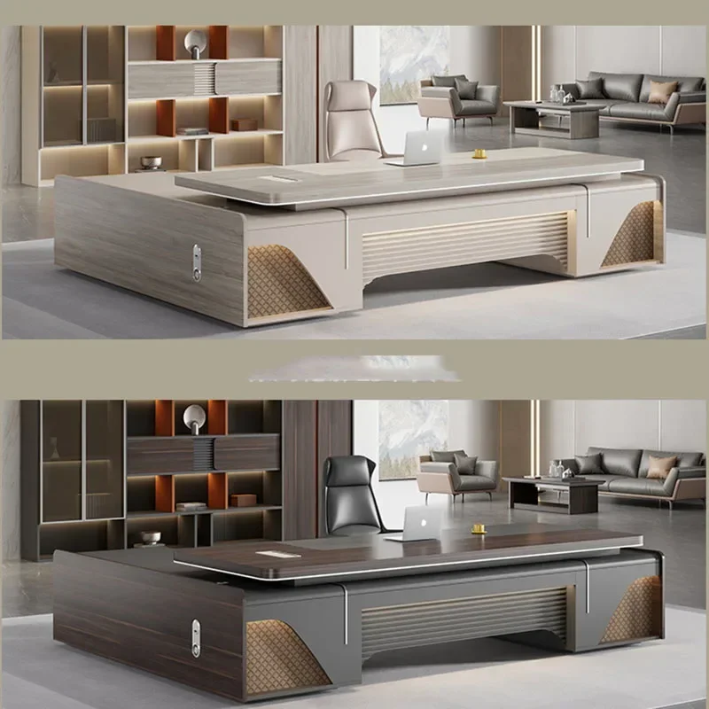 طاولة الكتابة أثاث المكاتب غرفة مكتب الزاوية التنفيذية على شكل حرف L منظم مكاتب محطة العمل متعددة الوظائف طاولات Tisch