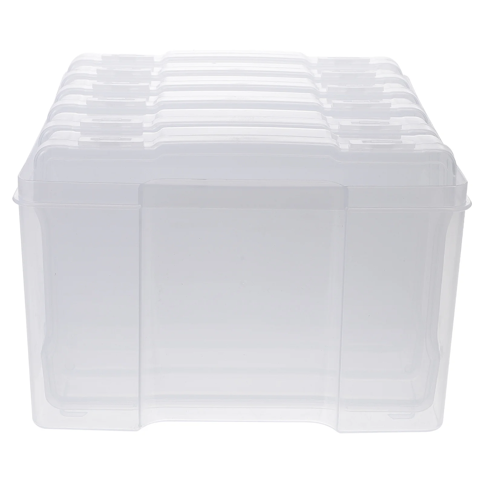 

1Set Photo Box Organizer Plastic Greeting Card Storage Stackable Scrapbook Keeper Photo Storage Case Craft Organizer Set