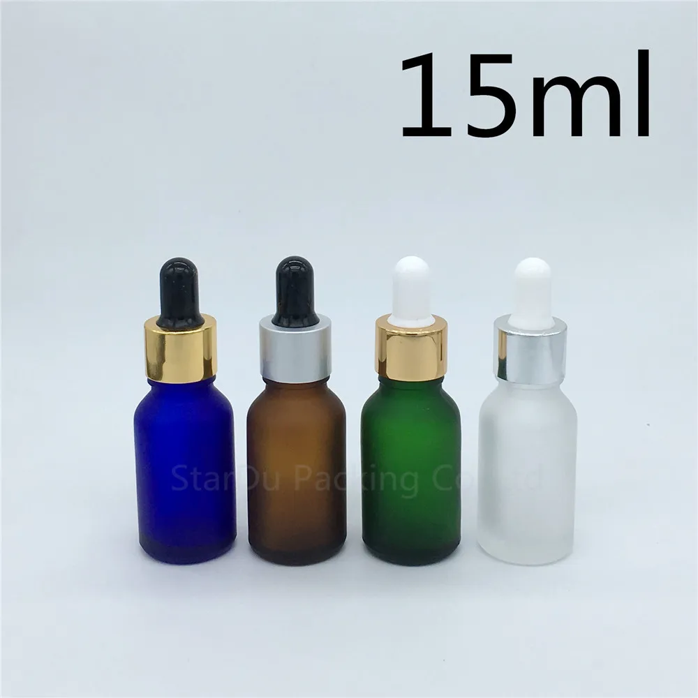 

Travel Bottle 500pcs 15ml Amber Green Blue Transparent Frosted Glass Essential Oil bottle, 15cc Glass Perfume Dropper Bottle