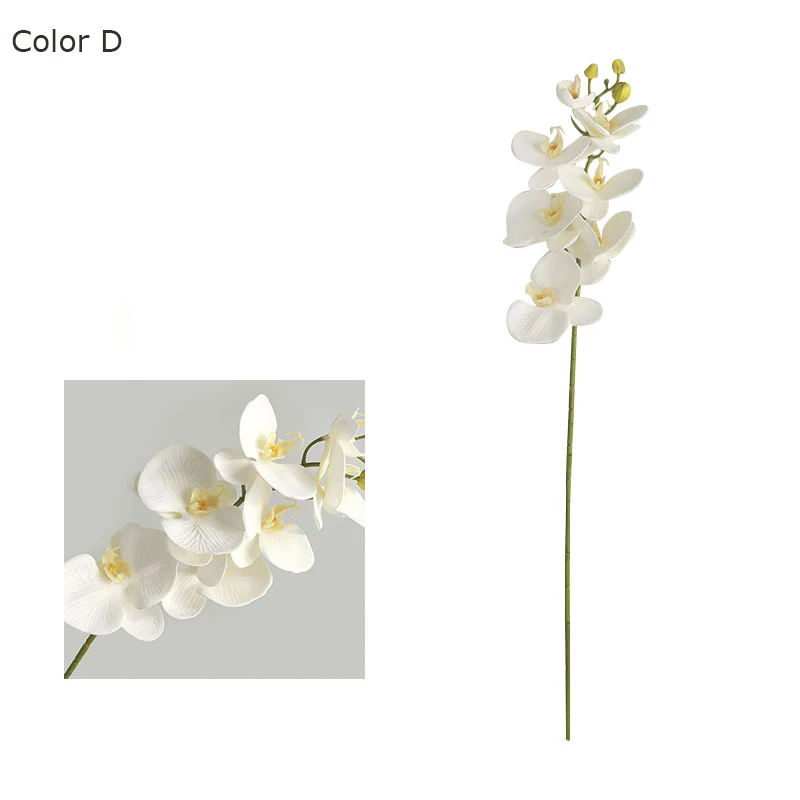 Mehrkopfige künstliche Blumensimulation 3D-Druck Orchideen Hochzeit Party Silikon Baumwolle Phalaenopsis gefälschte Blumen Tischdekoration