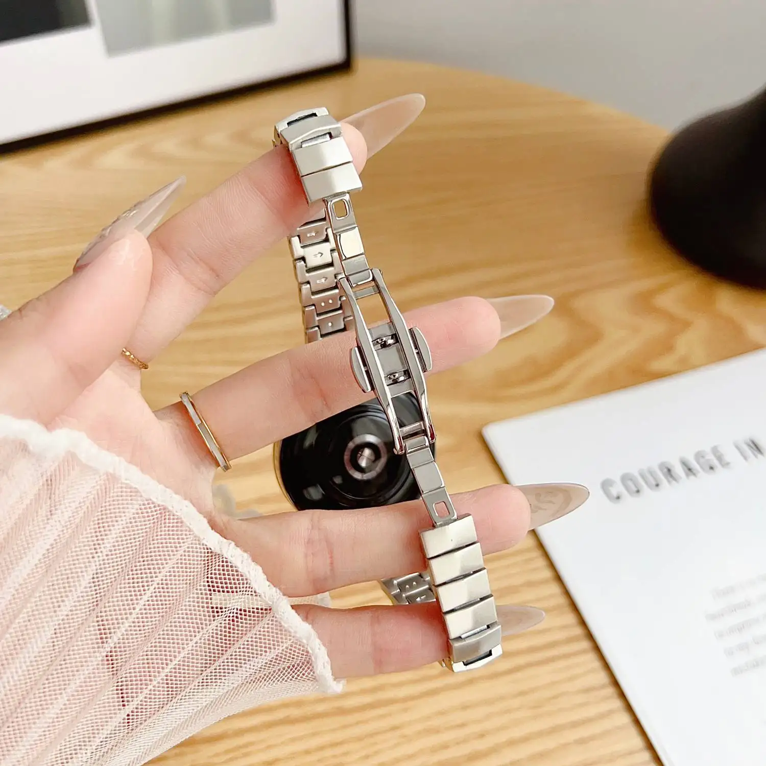 Fashion Link Strap For Samsung Galaxy Watch 7 FE 5 Pro 4 6 classic band 44mm 40mm sport correa loop