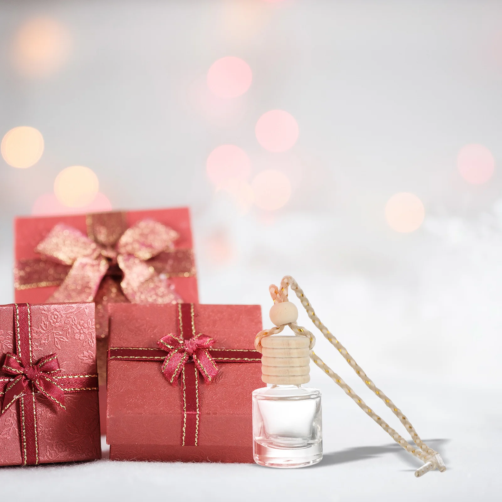 

6Pcs Car Hanging Perfume Bottles Transparent Glass Design Aromatherapy Pendant Decoration Air Freshener for Car Home Office