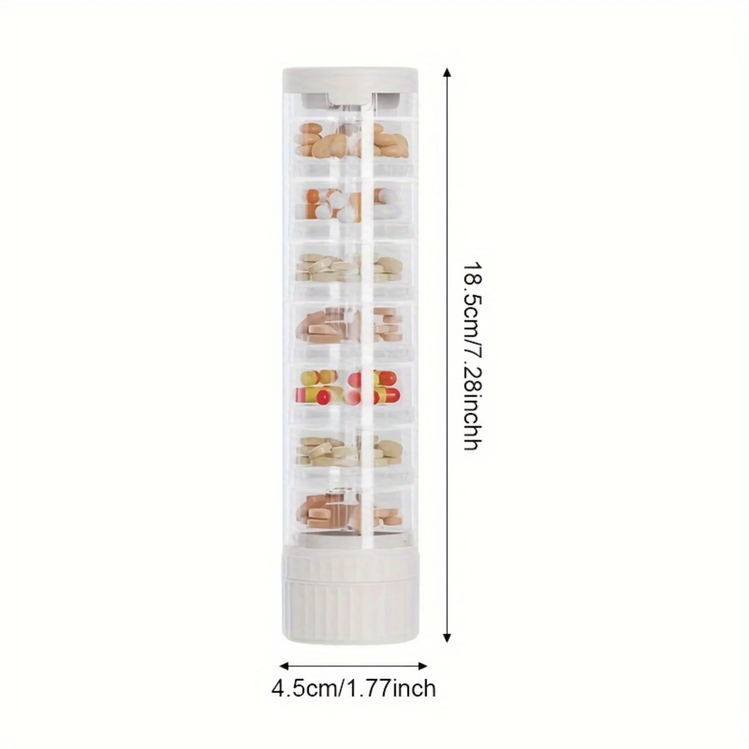 

1pc Pill Box, Portable One Week Pill Dispenser, Moisture-proof Mini Carry-on Pill Small Box