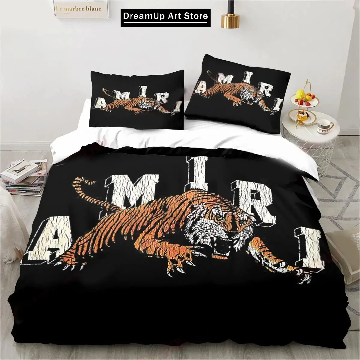 3D Logo Amiris Graffiti Pattern Bedding Set Sheet King Twin Double Child Bedding Set Mircofiber or Polyester Duvet Cover Set