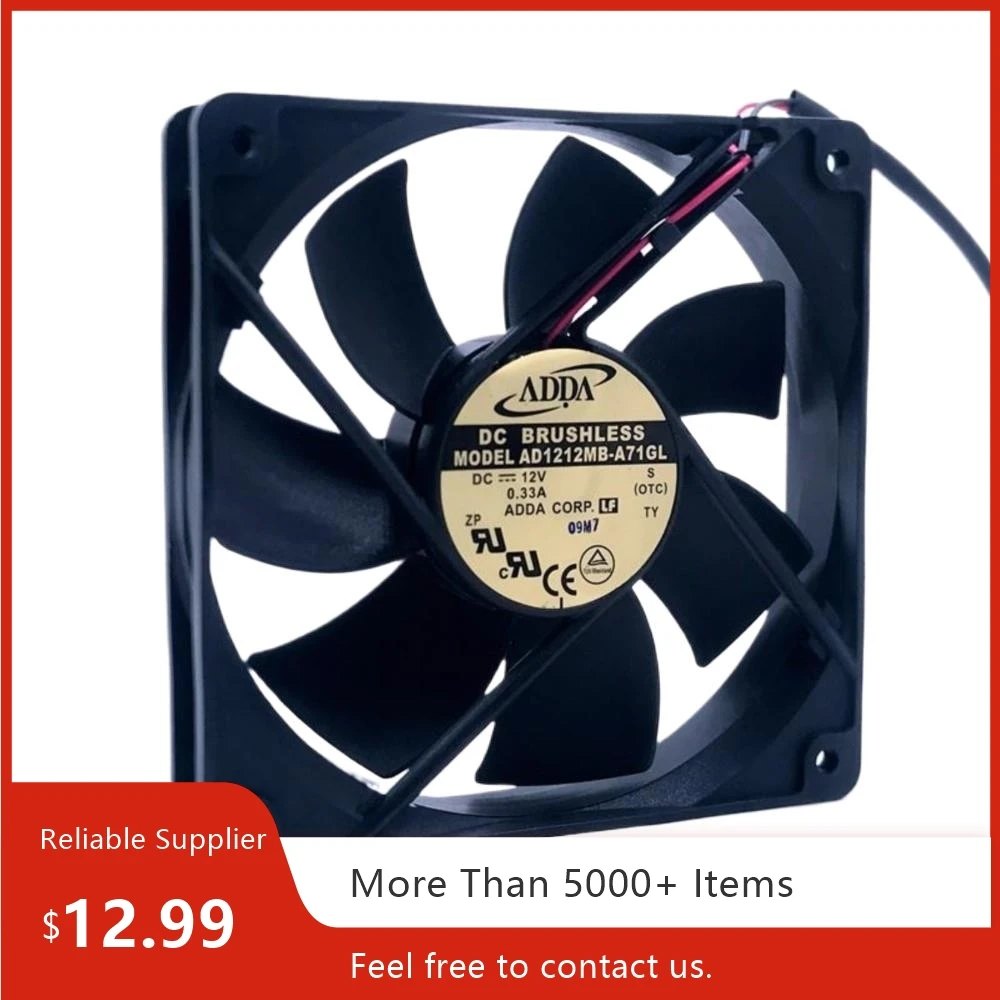 

12025 120 мм вентилятор для ADDA AD1212MB-A71GL 120x120x25 мм 12 В 0,33 А с двойным шариком 80,5 куб. футов в минуту, тихий вентилятор для ПК