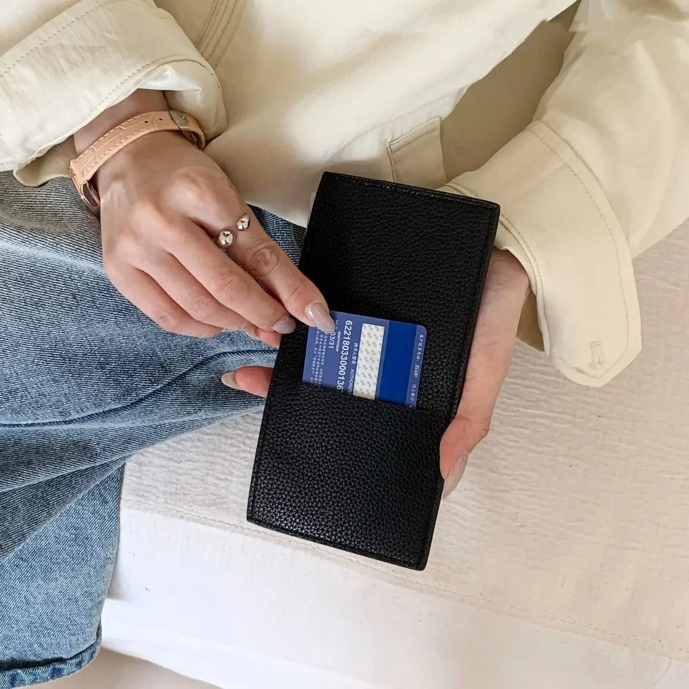 Anti-splash Water Portable Ultrathin Long Wallet Lightweight PU Women Wallet Ultra-thin Colorful Cards Purse Daily