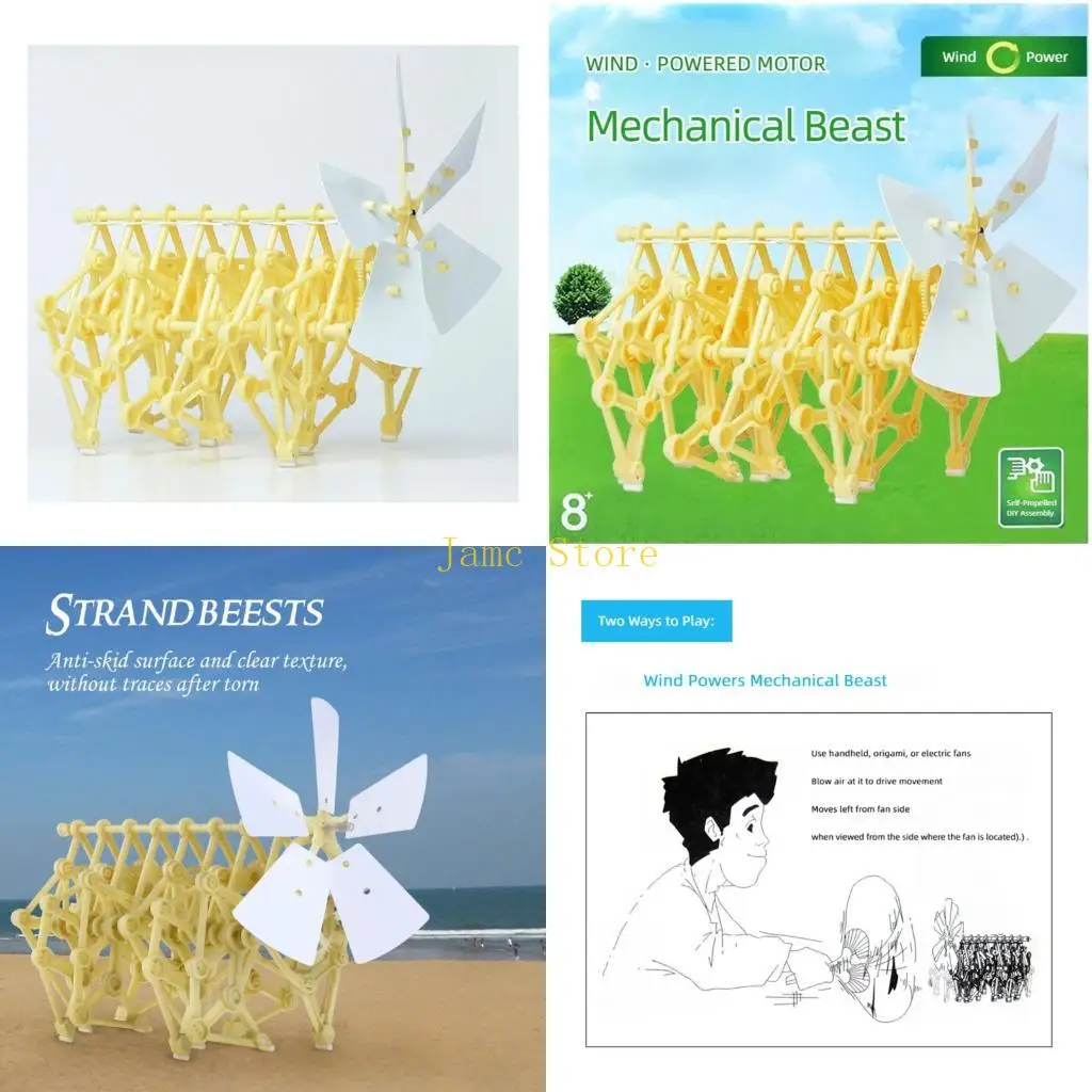 LX0B прогулочная машина с приводом от ветра Strandbeest, строительные наборы для детей, обучение, веселый научный эксперимент,