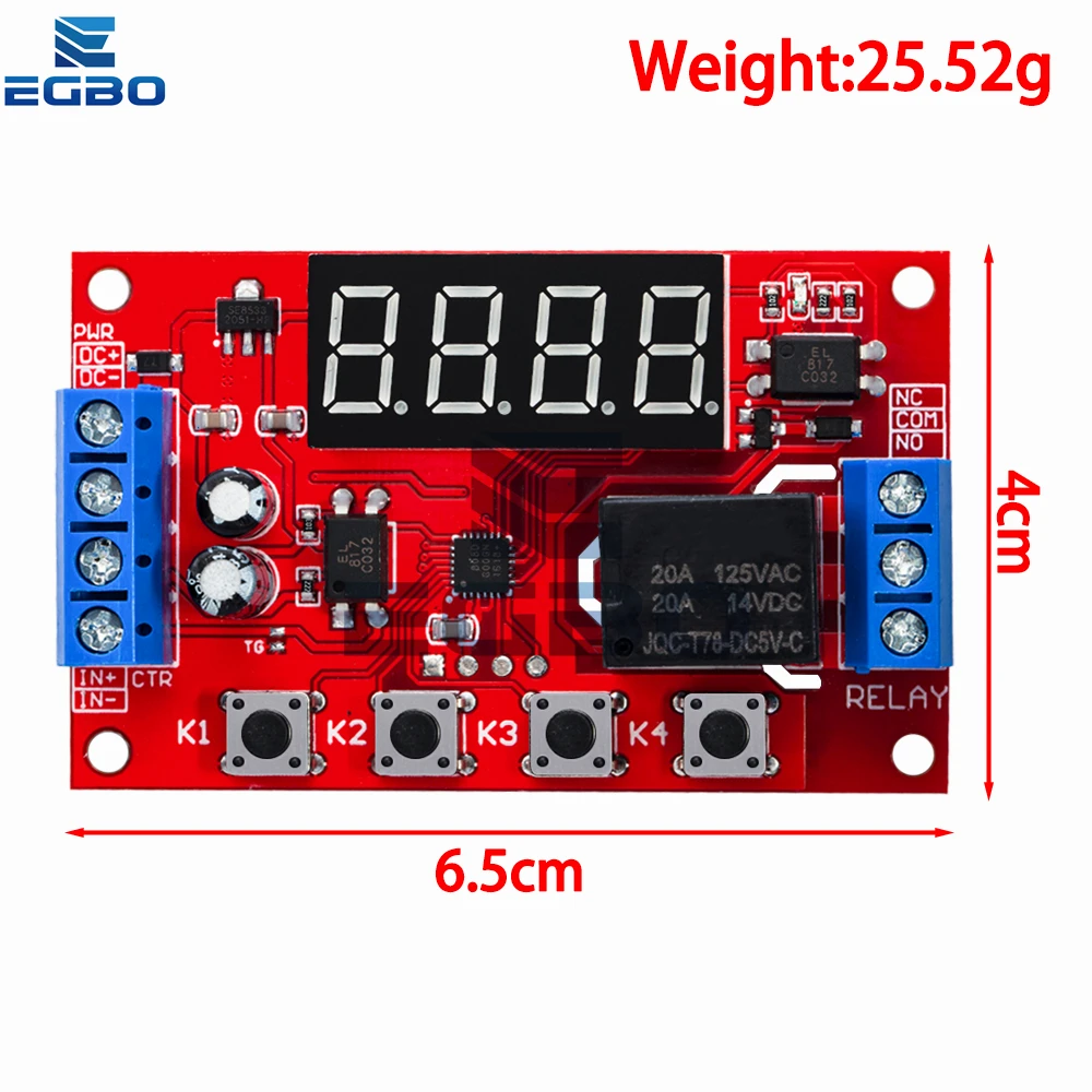 تيار مستمر 5 فولت 12 فولت 24 فولت 10A قابل للتعديل تأخير الوقت وحدة التتابع LED الرقمية توقيت التتابع الموقت تأخير الزناد التبديل الموقت التحكم التبديل