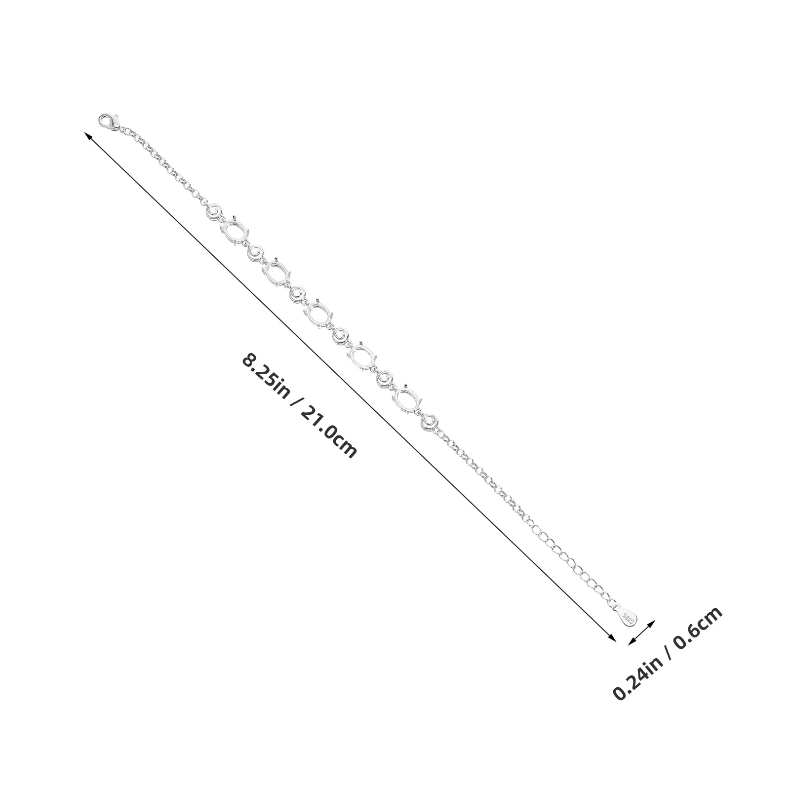 Metal Bracelet Blank Base Cabochon Bezel Tray Adjustable Chain DIY Jewelry Making Findings Comfortable Wear Accessories