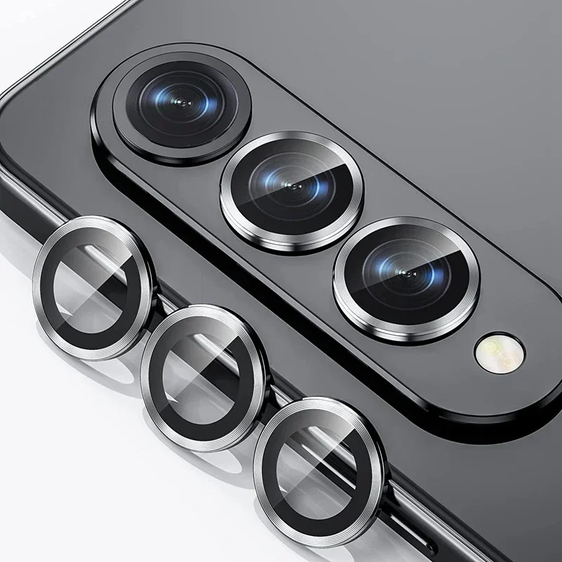 HD المتكاملة حلقة معدنية عدسة الكاميرا غطاء للحماية لسامسونج غالاكسي Z أضعاف 7 6 5 4 المضادة للخدش الزجاج المقسى طبقة حماية