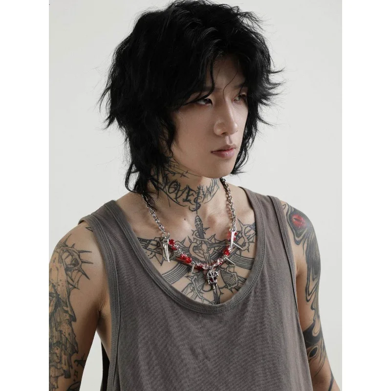 

[Red Teeth] Original Handmade Punk Style Y2k Premium Design Beaded Necklace