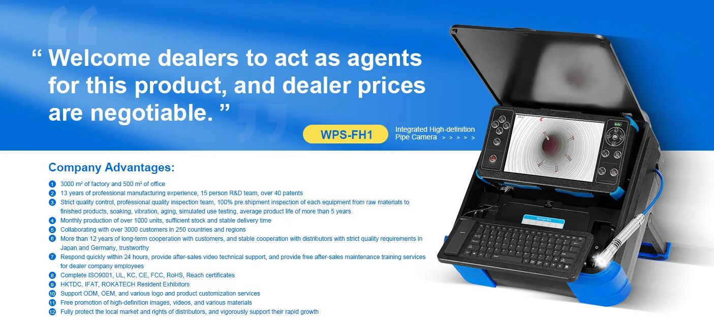 Cámara de inspección de tuberías de drenaje de alcantarillado 360, cámara de inspección de tuberías CCTV de vídeo de drenaje de alcantarillado autonivelante con contador de medidor