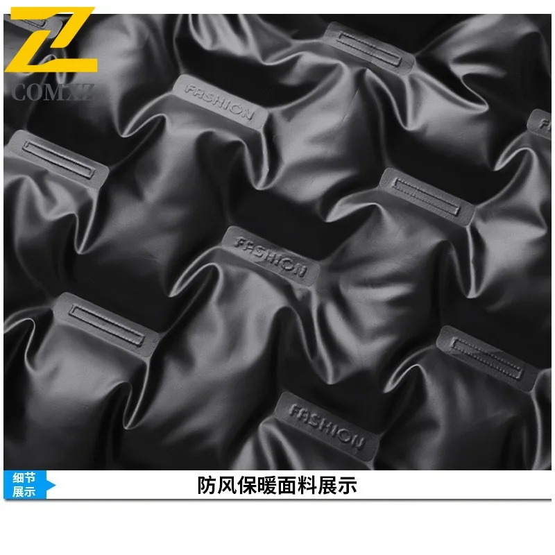 سترة COMXZ الرجالية القصيرة العصرية بياقة واقفة للتنقل والمكتب سترة دافئة لامعة للمشي لمسافات طويلة مريحة معطف شتوي للحماية من البرد