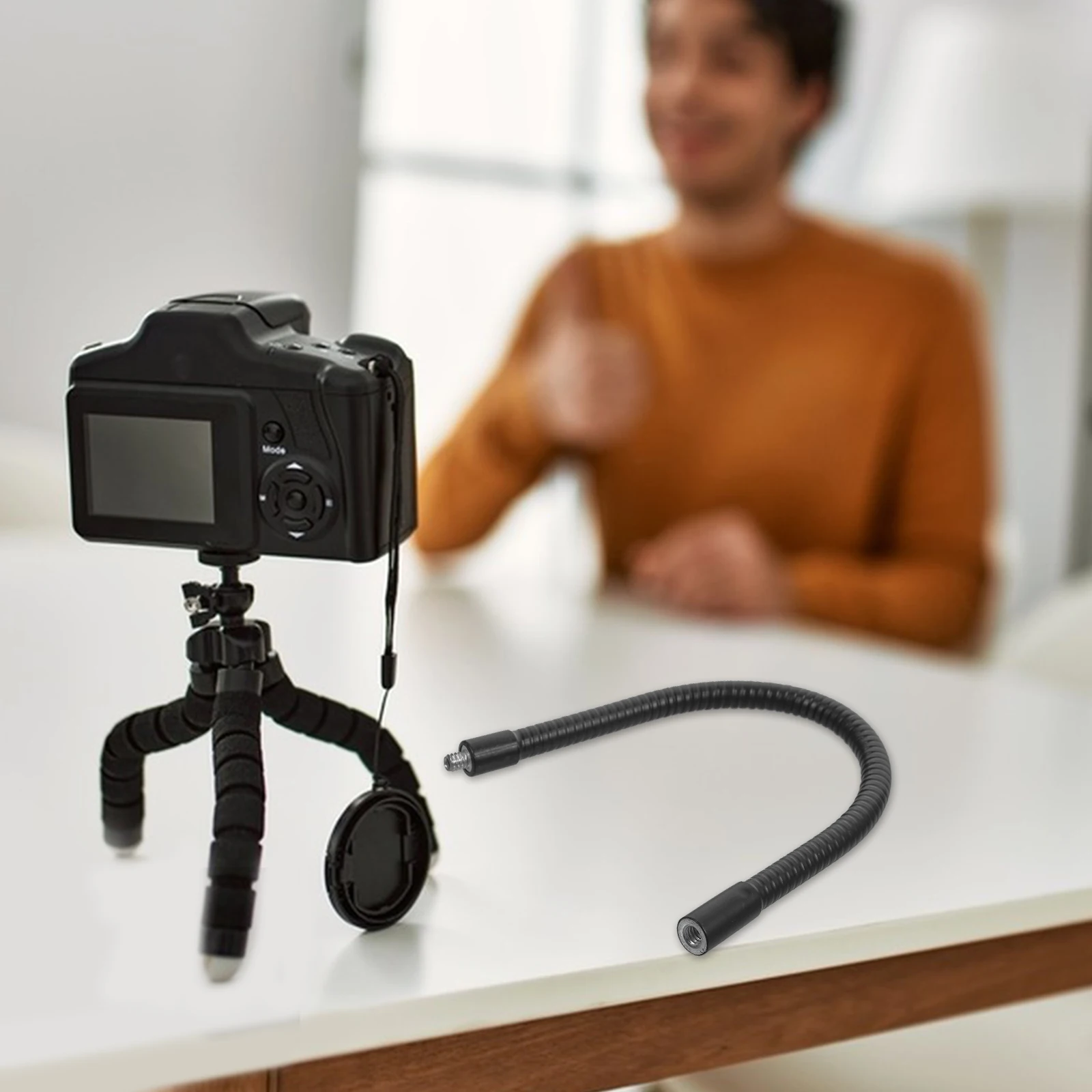 

Mobile Phone Holder Extension Tube 30cm Mic Stand Desk Bendable Rod 360 Degree Adjustable Photo Accessories Flexible Metal Pole