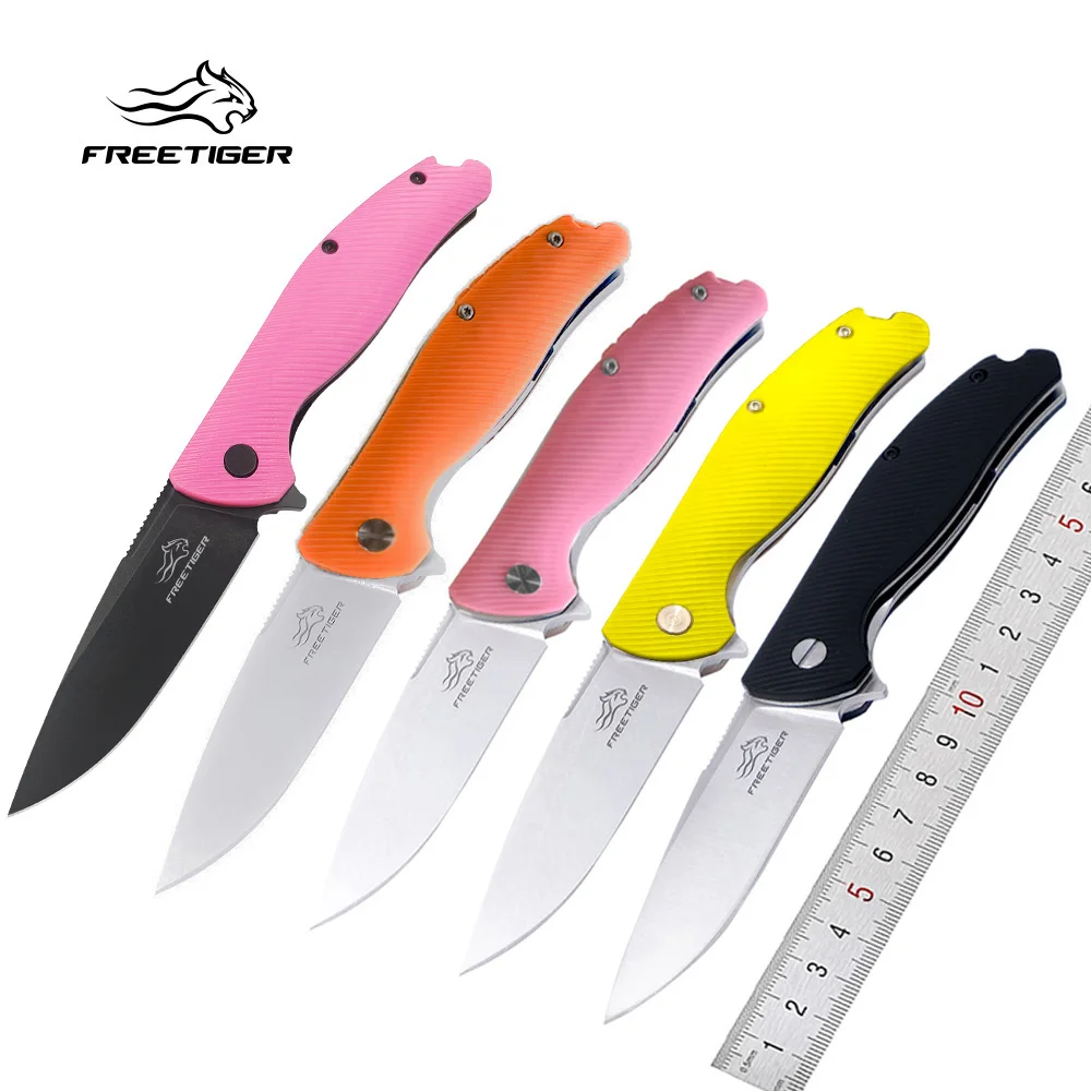 Free tiger ft801 Taschen messer Nylon faser griff Klappmesser Outdoor Jagd Überleben rosa Taschen messer kostenlos Tiger edc Werkzeug