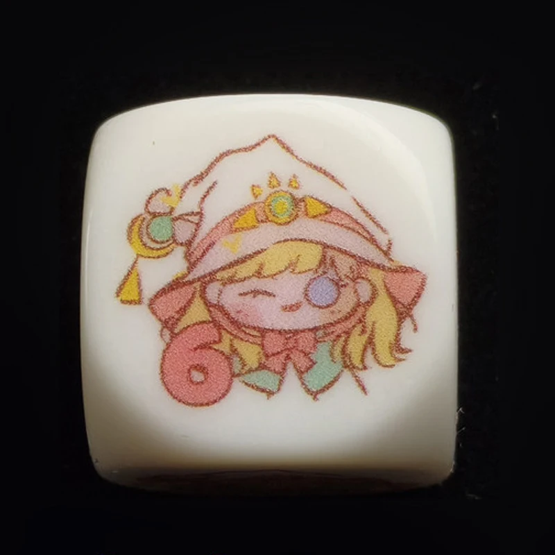 Diy Self Made Yu-Gi-Oh! Elzette of The White Forest Dice 1 Piece White Forest Damage Counter Dice Anime Cards Gift Toys