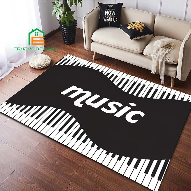 Piano Music Pattern Rug for Bedroom Living Room Carpet for Kitchen Floor Mats Home Decor Non-Slip Floor Pad Rug 15 Sizes