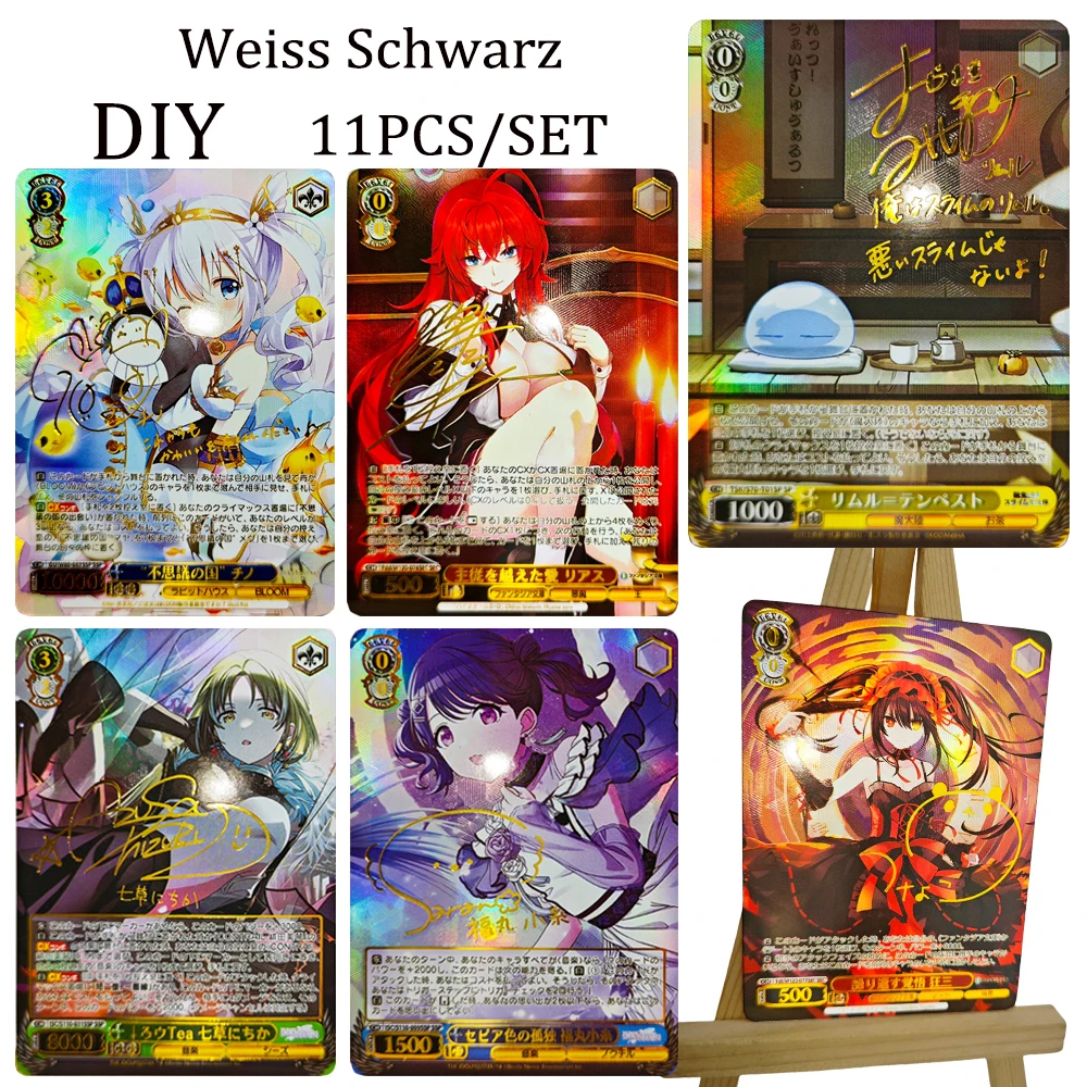 Weiss Schwarz DIY Tokisaki Kurumi Fukumaru Koito Sagisawa Fumika Refractive glitter texture foil stamped signature collectible