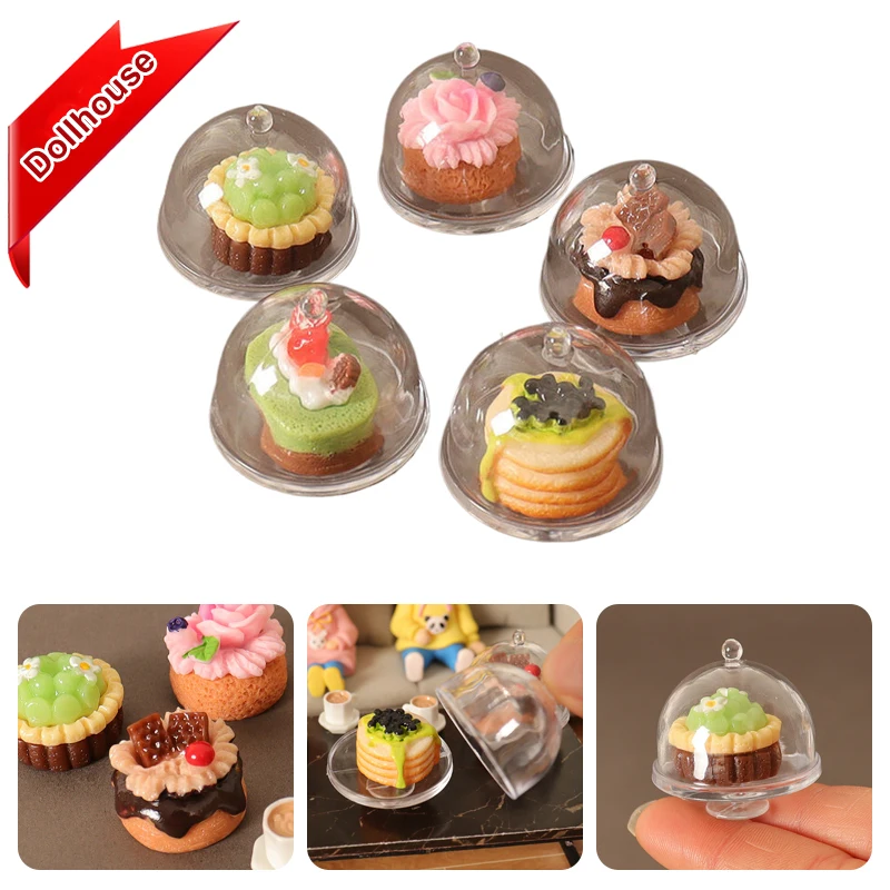 1/12 Dollhouse Simulation Coffee Cake Dessert Set Dollhouse Mini Kitchen Tray Tableware Accessories Dolls House Decoration