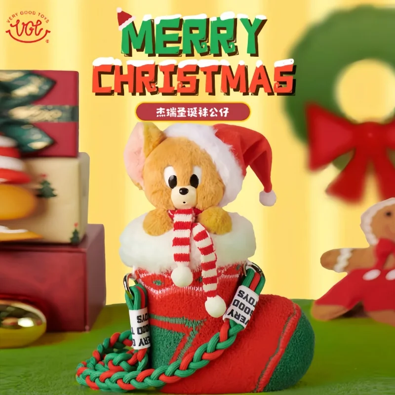 

Рождественские тематические плюшевые чулки Vgt Spot, дизайн кота и мыши, мягкая игрушка для праздничного декора, идеальный подарок для подруги