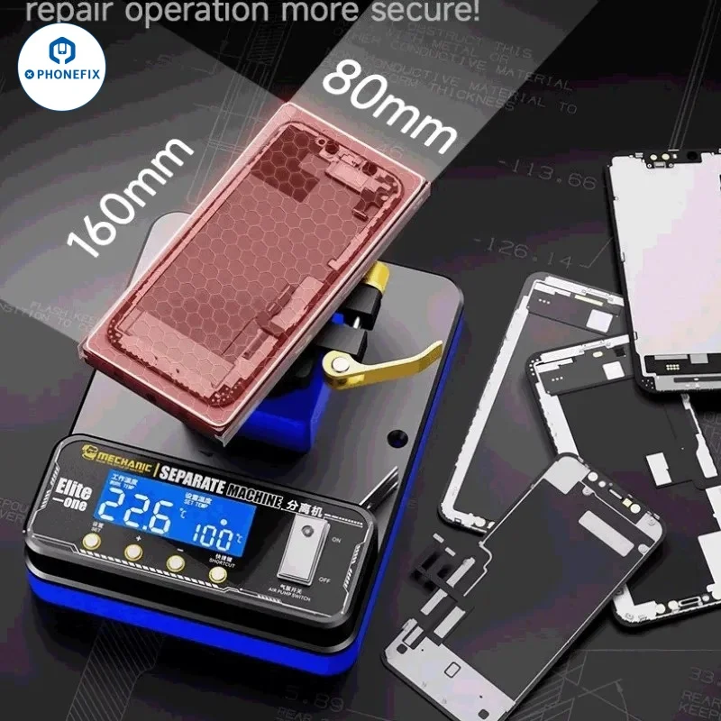 

MECHANIC Elite One Разделитель ЖК-экрана Рамка для отдельного устройства для удаления клея 360° ° Вращающиеся инструменты для ремонта и разборки тепла