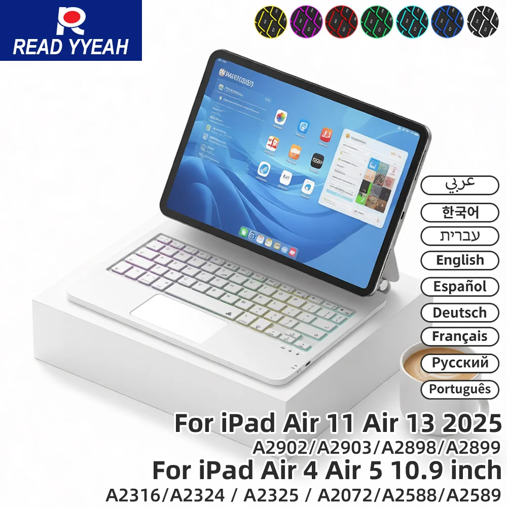 Magic Wireless Bluetooth Keyboard for iPad A16 11th 2025 Magnetic Smart Case for Apple iPad 10th Gen Pro 11 12.9 13 M2 M3 Air