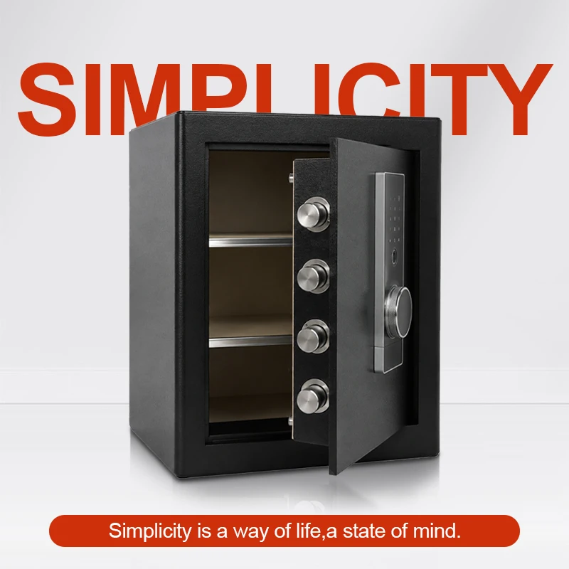Biometric Fingerprint Safe Box, Digital Keypad Security Safe with 2 Manual Emergency Keys, Solid Steel Anti-Pry Storage Cabinet for Home Office Hotel Valuables Cash Jewelry Passports, Wall Mount Design, Batteries Not Included