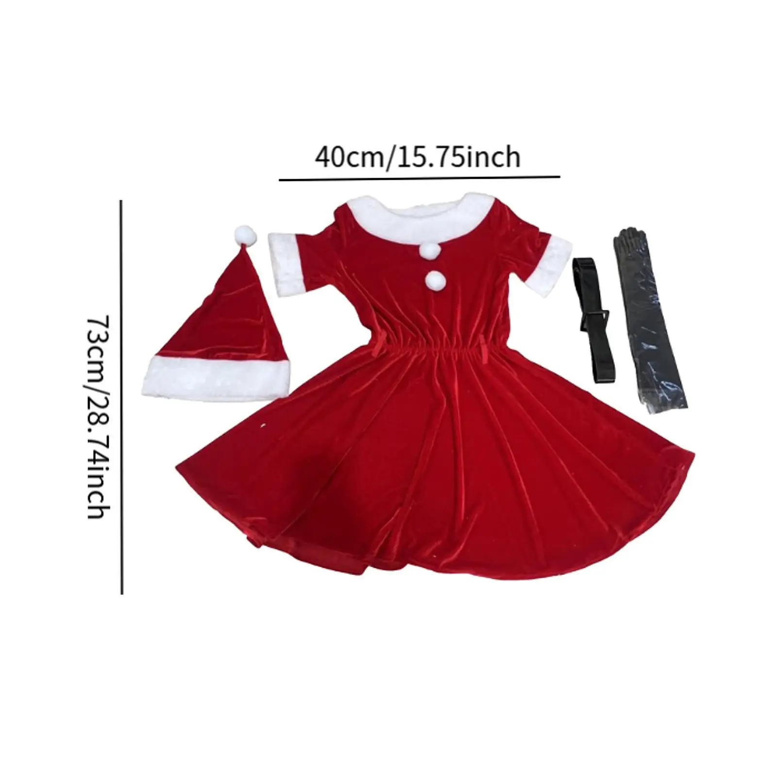 Womens Santa Claus Costume Dress Fashion Xmas Outfit for Festival Photo Props