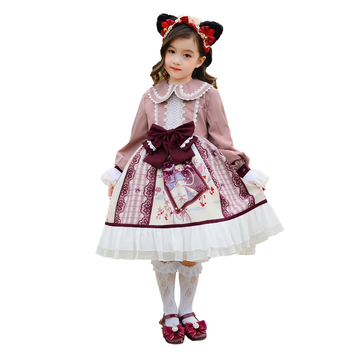 Children's Lolita Clothing Long Sleeved Princess Dress Spring and Summer Full Set Dress Lolita Halloween view 2