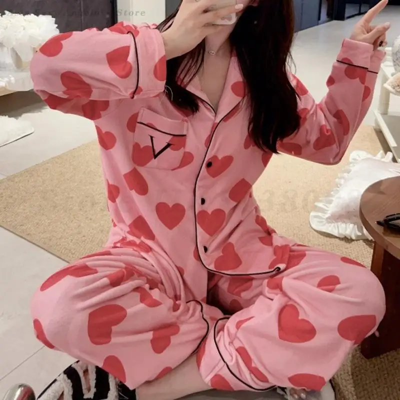 

Толстая бархатная одежда для сна с длинными рукавами и принтом «Любовь», домашняя одежда, брючный пижамный комплект, одежда для дома, повседневная милая ночная рубашка, пижама
