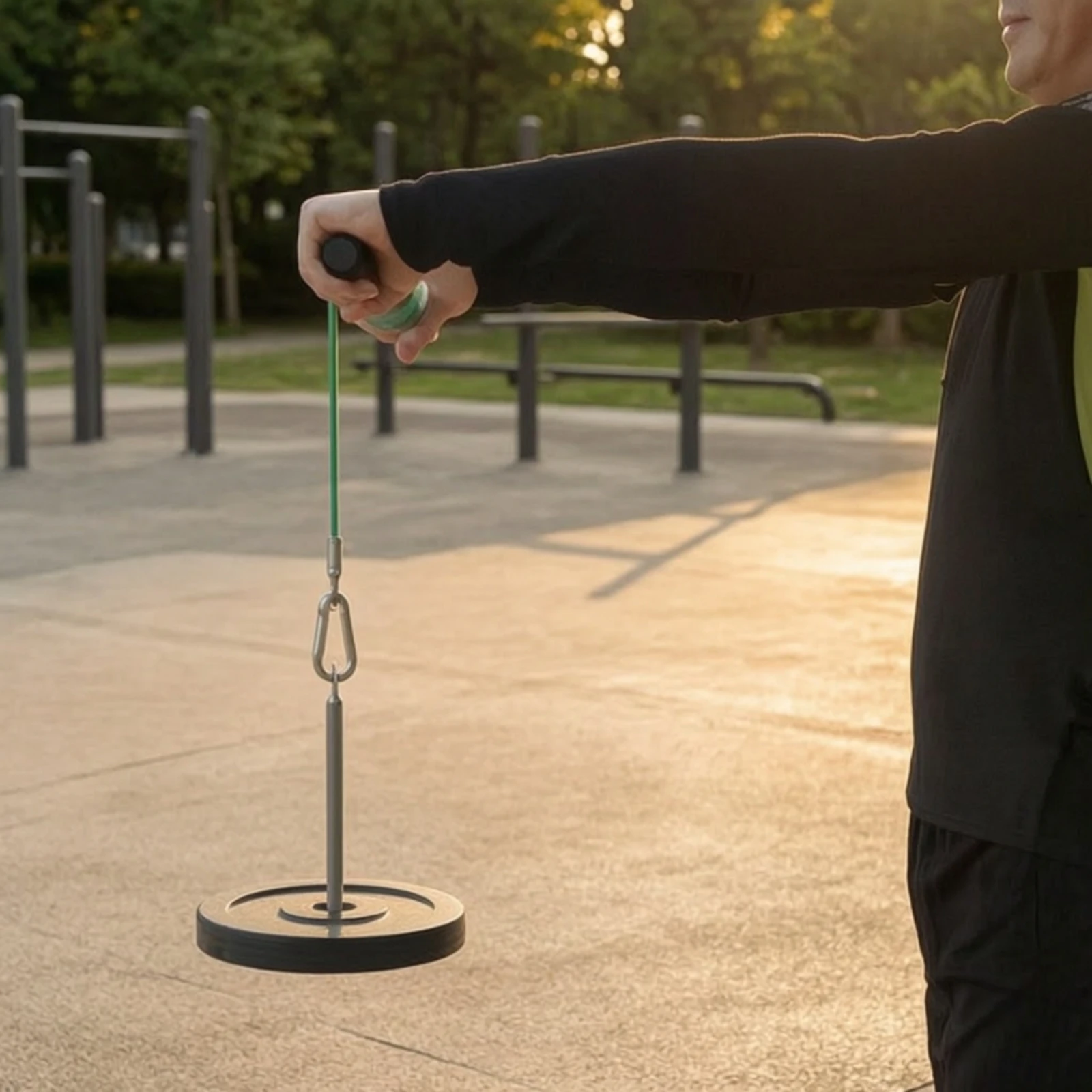 吊り下げコード付きアームローラー、重量プレート付きヘビーデュ - Wrist Roller Forearm のレビューと価格