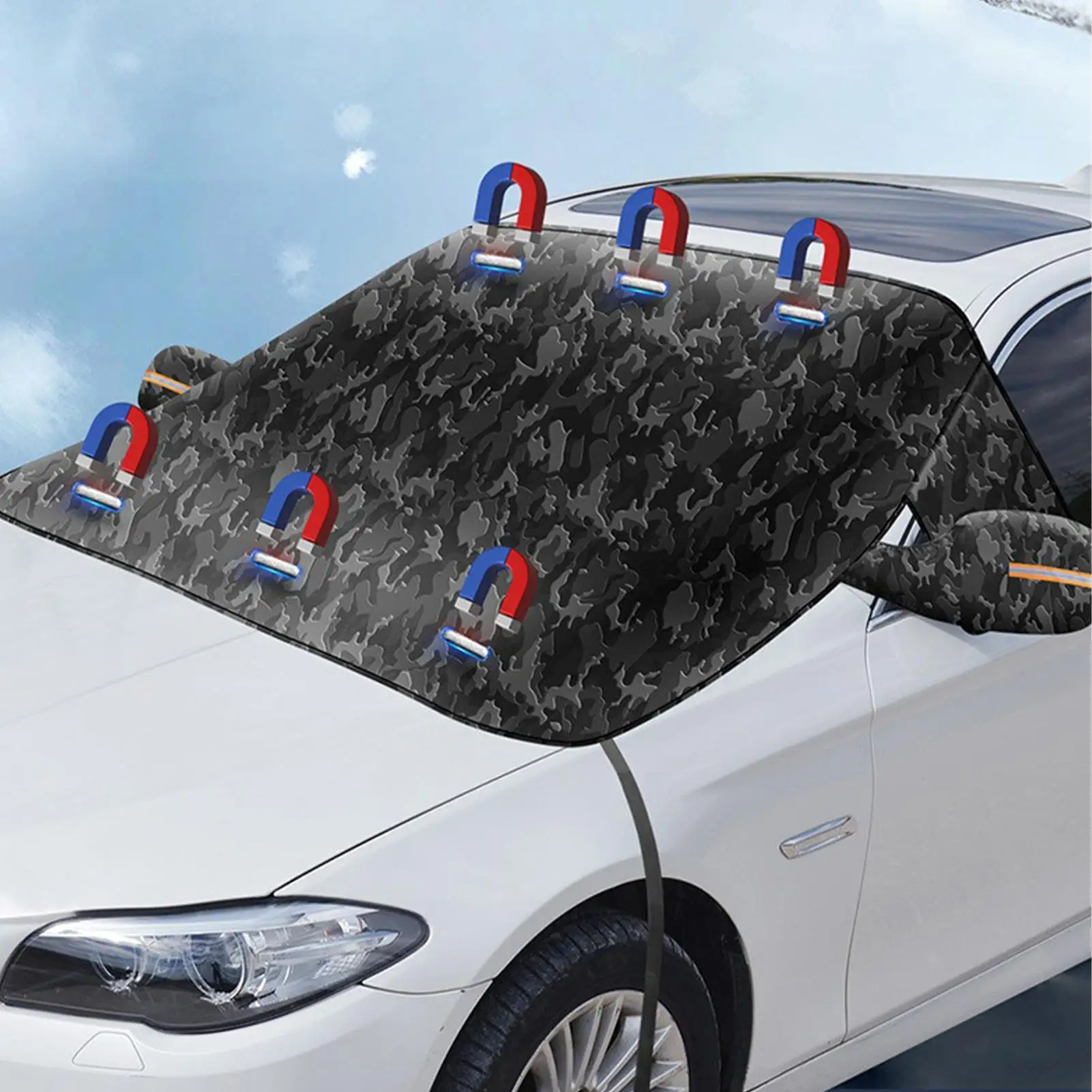 

Автомобильный чехол на лобовое стекло, ветрозащитный, прочный, 117x147 см/115x155 см, зимний автомобильный чехол из ткани Оксфорд, универсальный чехол от дождя для льда