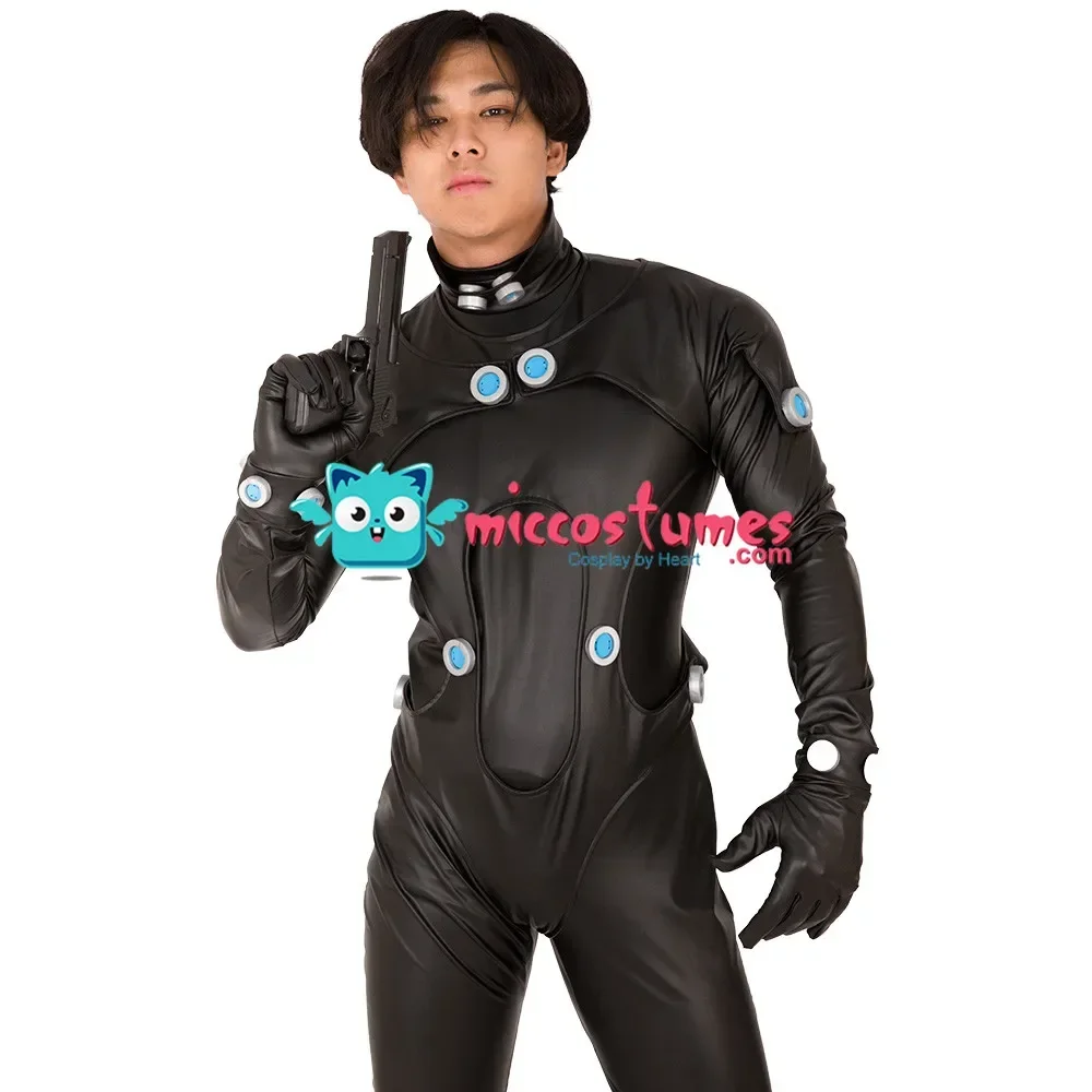 Miccostumes uomo tuta Costume Cosplay tuta per uomo tuta nera abiti di Halloween