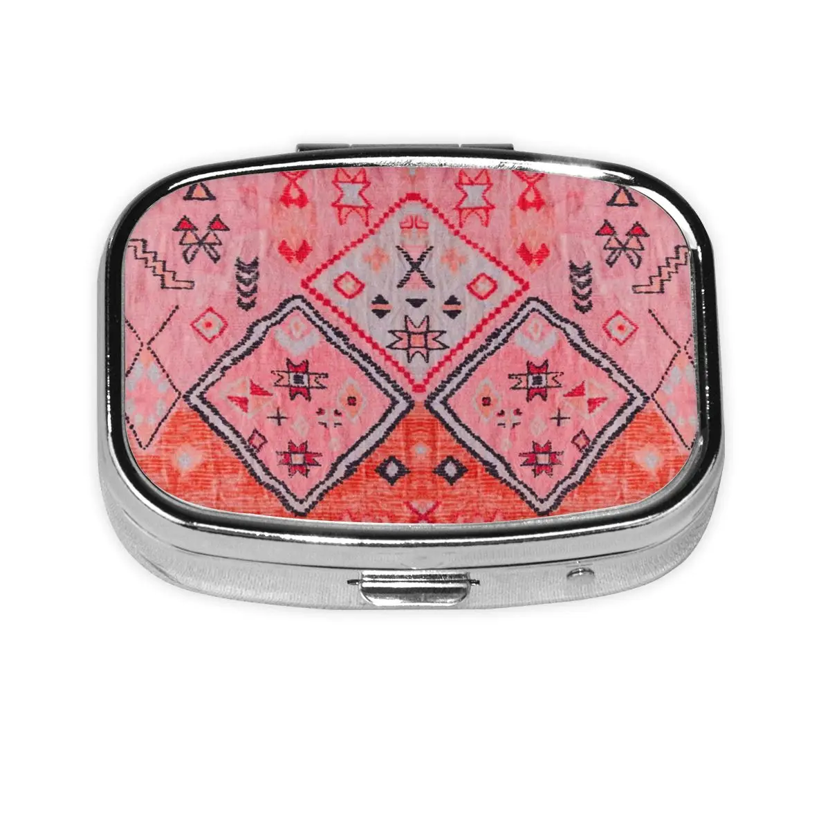 

Oriental Heritage Bohemian Moroccan Style Compact Portable Pill Cases 2 Grids Boho Medicine Organizer Storage Case Pill Box