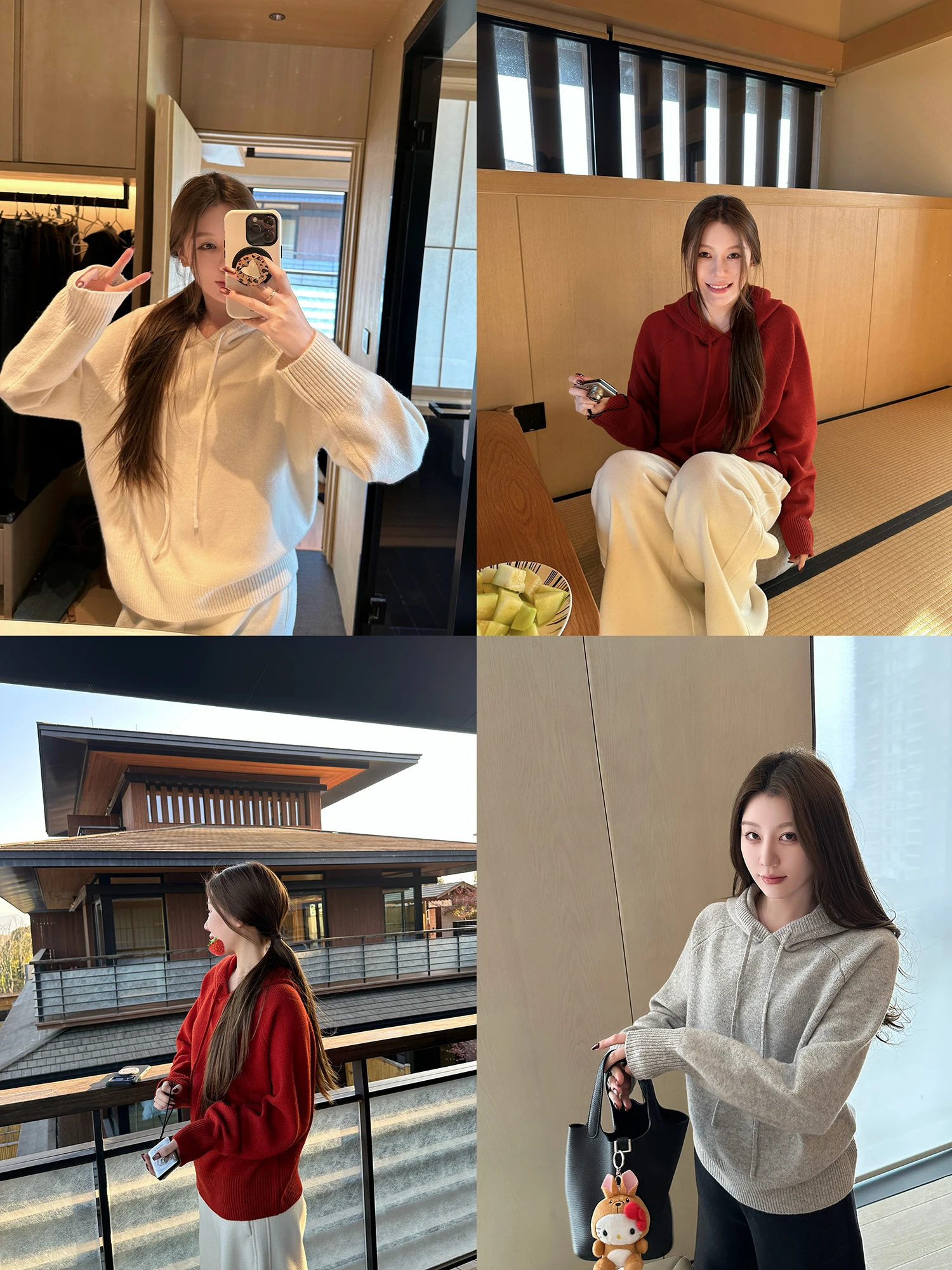 

Dabaoxi 00% шерстяной удобный свитер с капюшоном, женская зимняя повседневная свободная кофта с длинными рукавами, вязаный топ