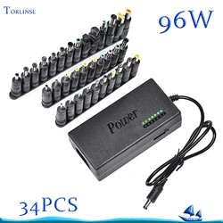 96W 34Pcs Universal Power Adapter  12V To 24V Adjustable Portable Charger Notebook Adjustable Power Supply Adapter Universal