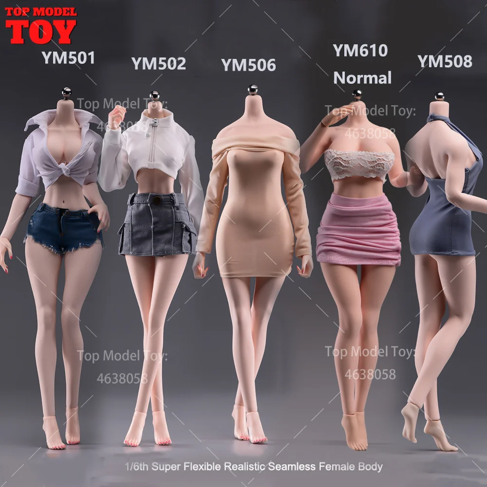 

YM501 502/3/5/6/7/8 YM610 1/6 Makeup ver. Seamless Body with Physiological Details 12'' Female Soldier Action Figure Model Dolls