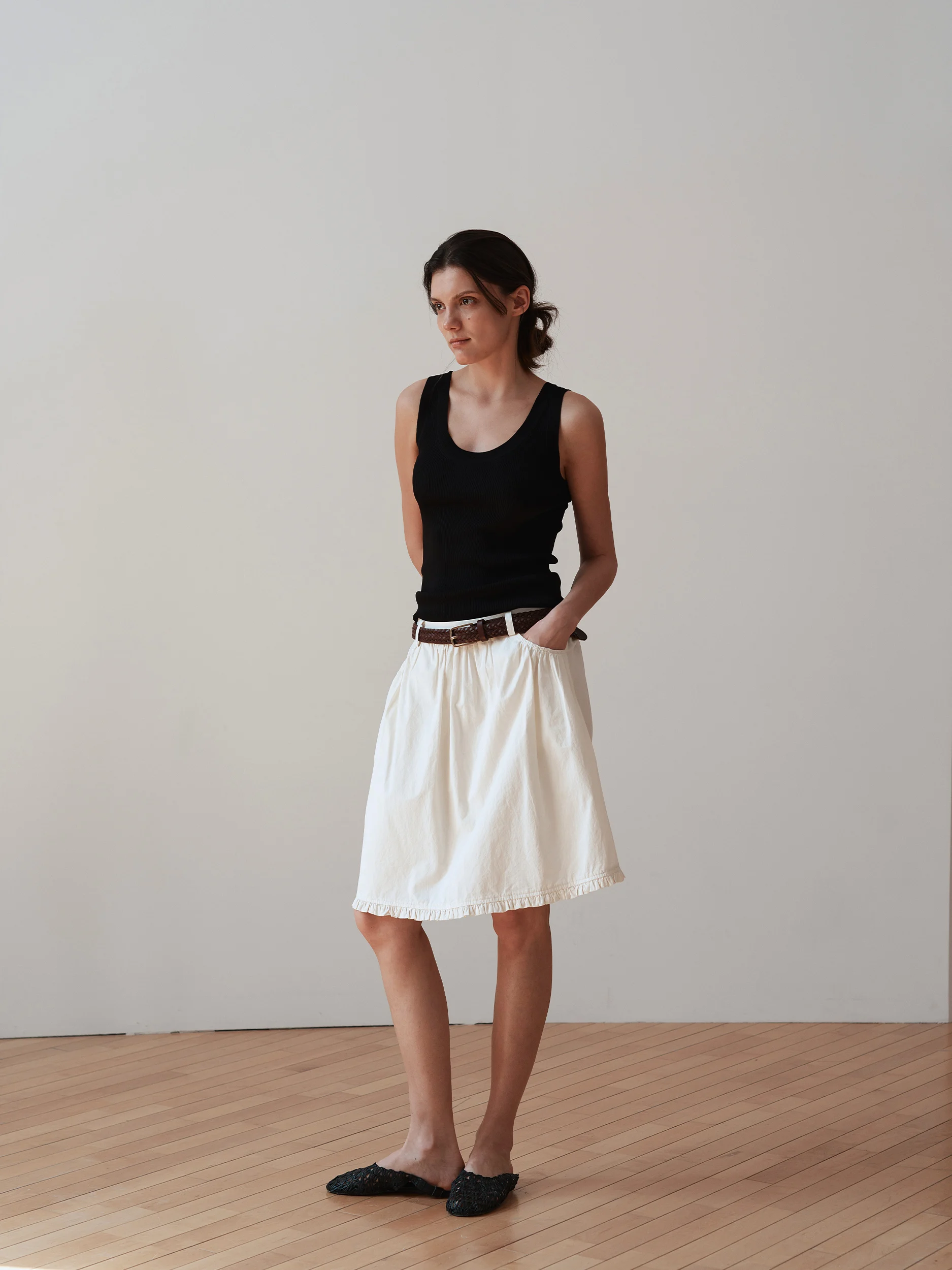 

Новая летняя женская юбка А-силуэта с завышенной талией, с объемным кружевным декором, однотонная, повседневная, из хлопка