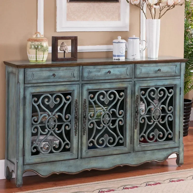 النمط الأمريكي والأثاث وخزانة جانبية متكاملة من الخشب الصلب