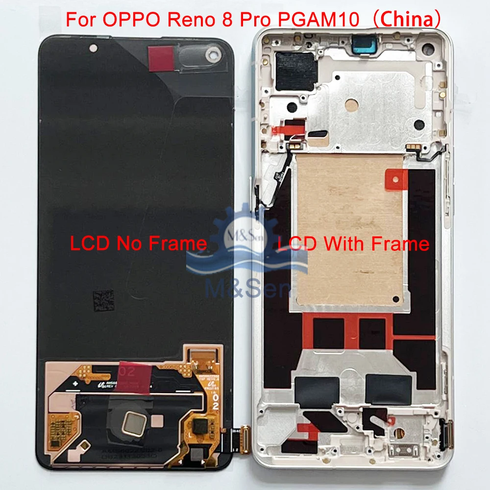 Oryginalny wyświetlacz Amoled do Oppo Reno 8 Pro 5G CPH2357 LCD Reno 8 Pro China PGAM10 Ekran dotykowy do Reno 8 Pro Plus PFZM10 Ramka