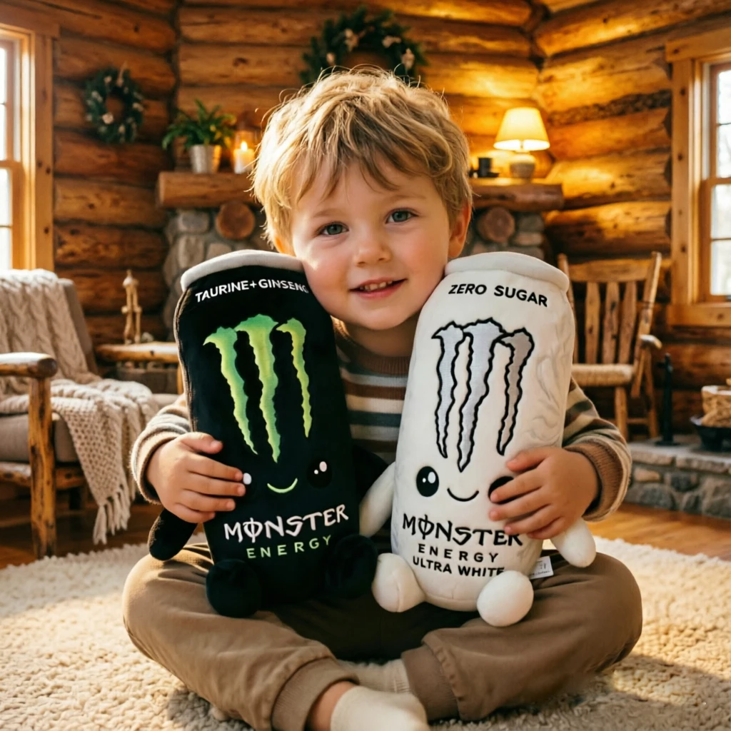 Simulation White Energy Drink Can Shaped Plush Toy Zero Sugar Theme Soft Stuffed Doll Desktop Ornament Holiday Gift For Fans