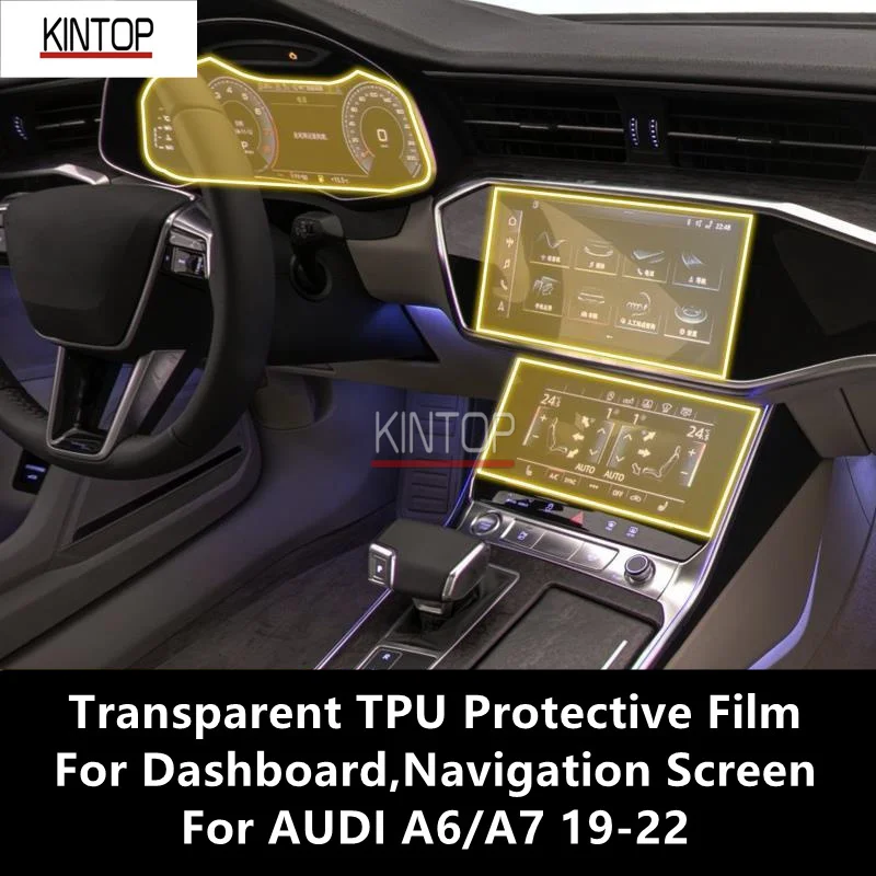 

For AUDI A6/A7 19-22 Dashboard,Navigation Screen Transparent TPU Protective Film Anti-scratch Repair Film Accessories Refit